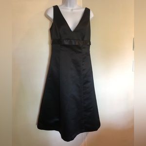 Cocktail black satin and crepe dress - worn once. Excellent condition. ON SALE!